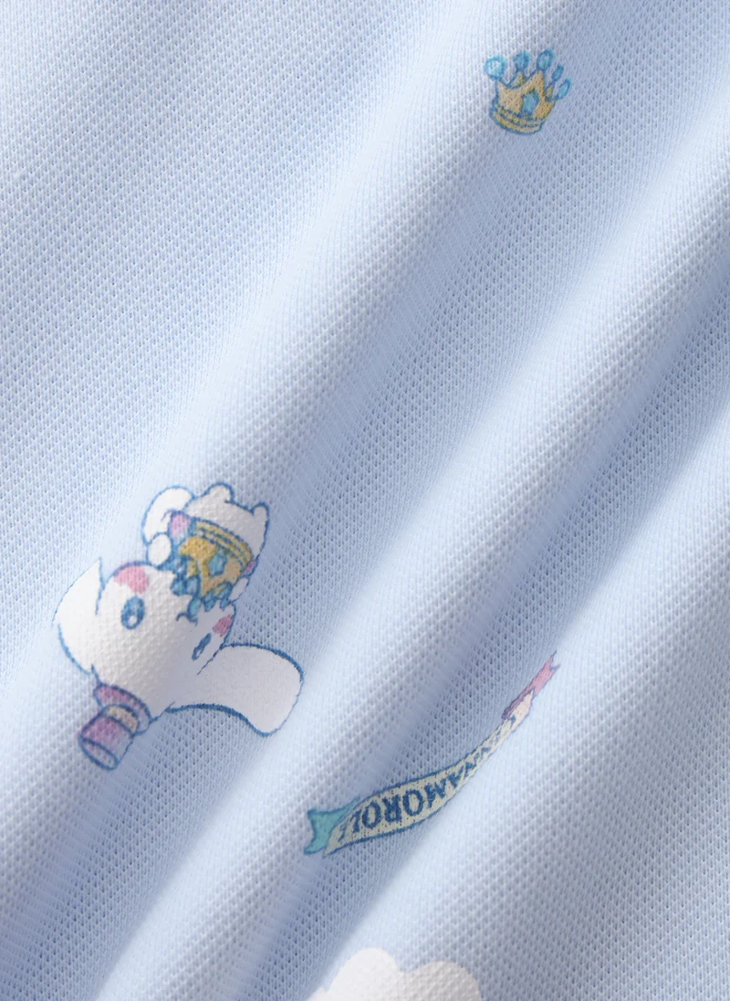 Balabala Blue Kids Girls Lapel short-sleeved T-shirt for Women | Best Price UAE