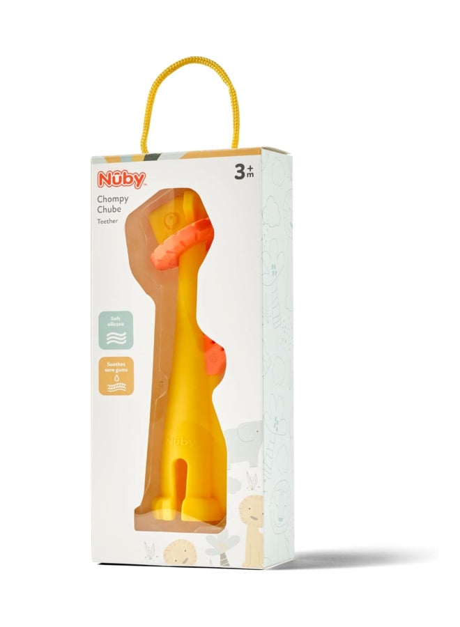 Nuby Chompy Chubes Teether Toy, Soft Silicone Baby Teether with Multi-Texture Surfaces, Gum Massager for Teething Relief, Sensory Play Toy, Assorted - Image 4
