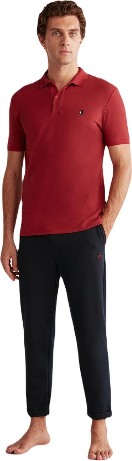 First Touch Men's Claret Red Pajama Set 400  - Image 1