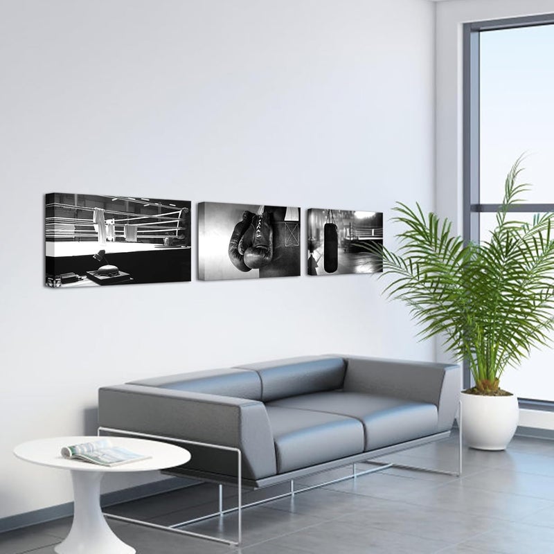 RnnJoile 3 Piece Boxing Canvas Art Wall Decor - Image 3