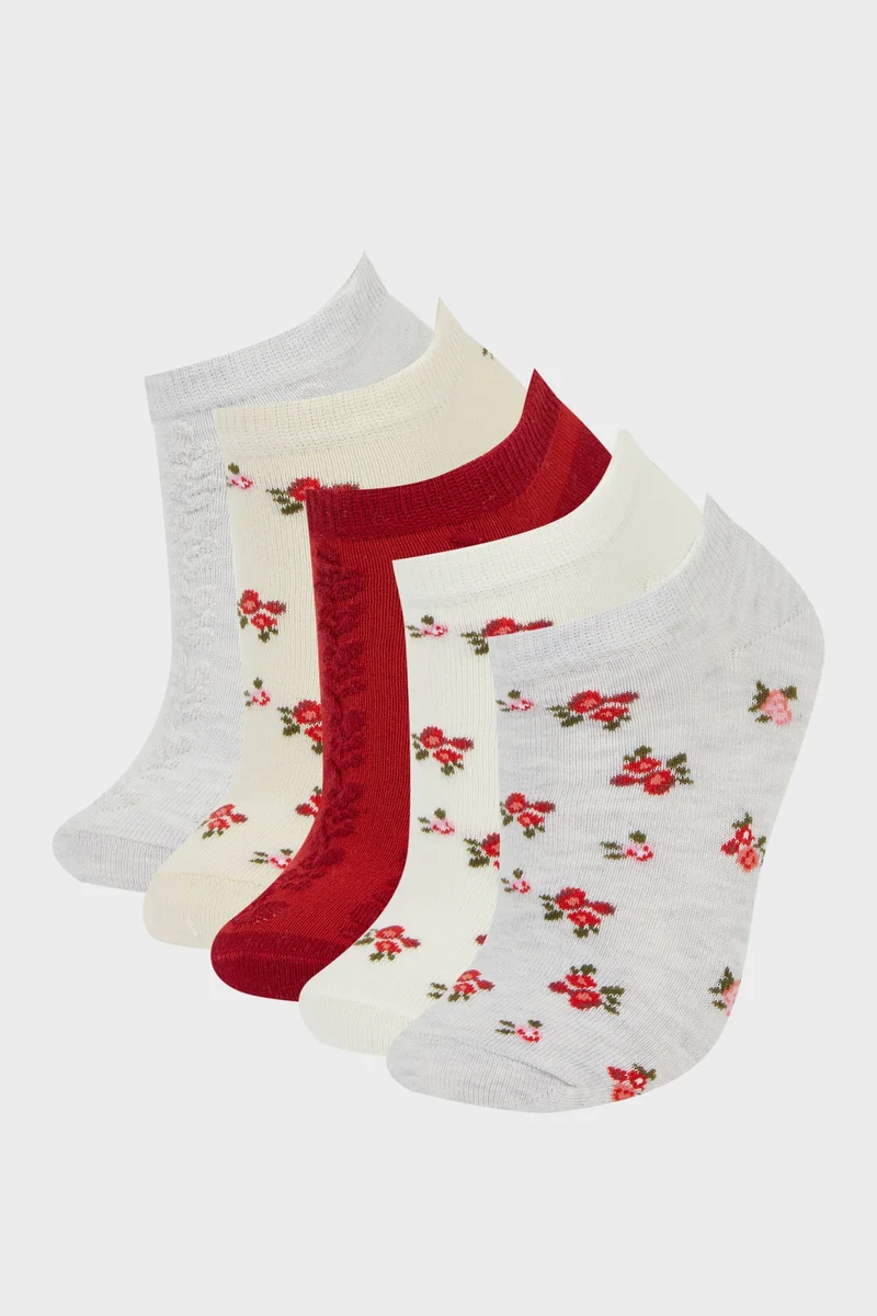 Woman 5 Piece Cotton Ankle Socks