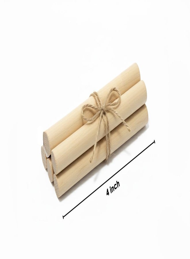 Artify | Natural Wooden (4inch, 10pcs) Plain Dowel rods | Wooden Wall Hanger for Scroll Invitation Card, DIY, Art and Craft & More - Pack of 10 - Image 2