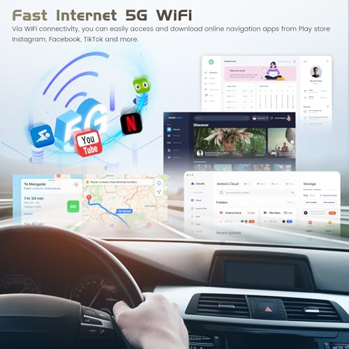 Roinvou 4+64G Car Radio for Toyota Yaris Vios 2007-2013, 9 inch 1280 * 720 Touch Screen for Yaris Head Unit Radio with Wireless Carplay, DSP, FM/RDS, 32EQ, Bluetooth5.0, GPS, 5GHz WiFi, Backup Camera - Image 4