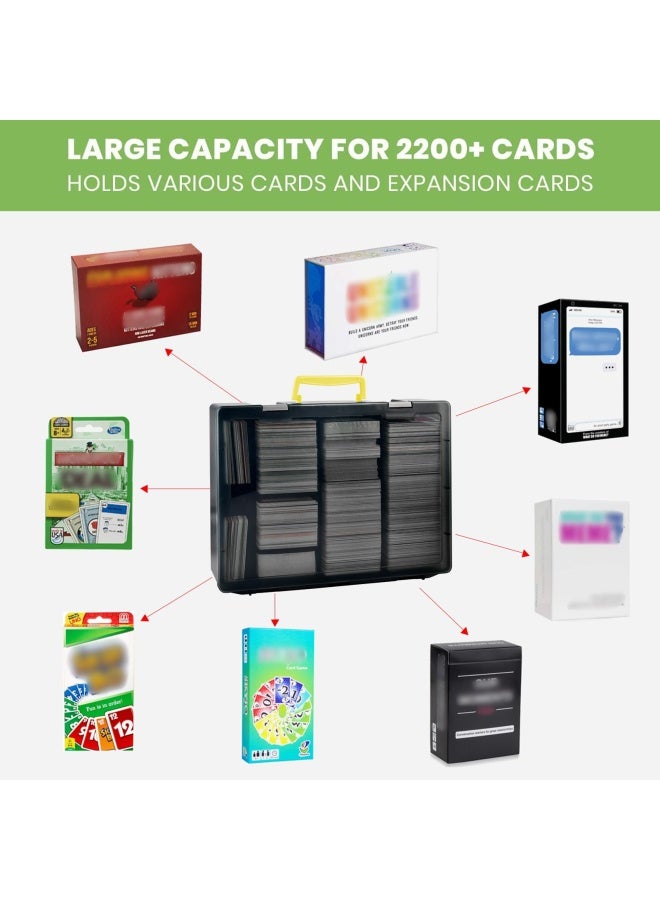 ALKOO 2200+ Large Trading Card Storage Box Case Holder for Kids Against Maturity, C.A.H MTG Deck Organizer for Cards Against Humanity/for Magic The Gathering Sports Cards& Expansions - Image 2