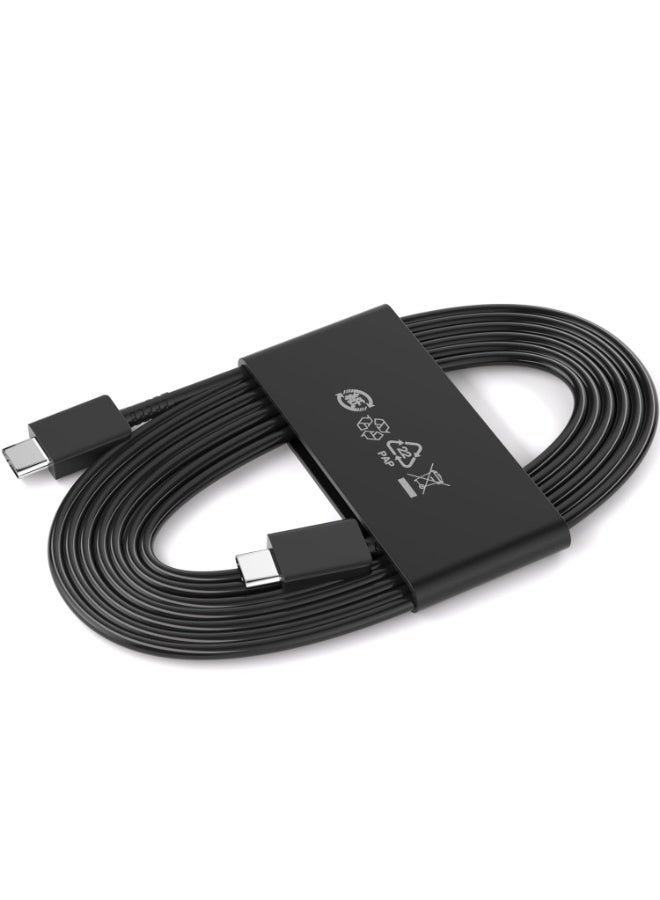 1Pack 3A 60W 25W 6FT TypeC Fast Charger Data Cord for Galaxy S26/S25/S24 Ultra/ S23/S22/S21/S20/ A17/A16/A15/A27/A26/A25/A37/A36/A35/A57/A56/A55/A54/A74/A73/A72/A07/A06/A05/ Note 20/Note10/Z Fold 7/6/5/4/Z Flip 7/6/5/4 and Tab S11/S10/S9/S8/S7 FE/iPhone 17/16/15 Phone Charger Cord,Black - Image 1