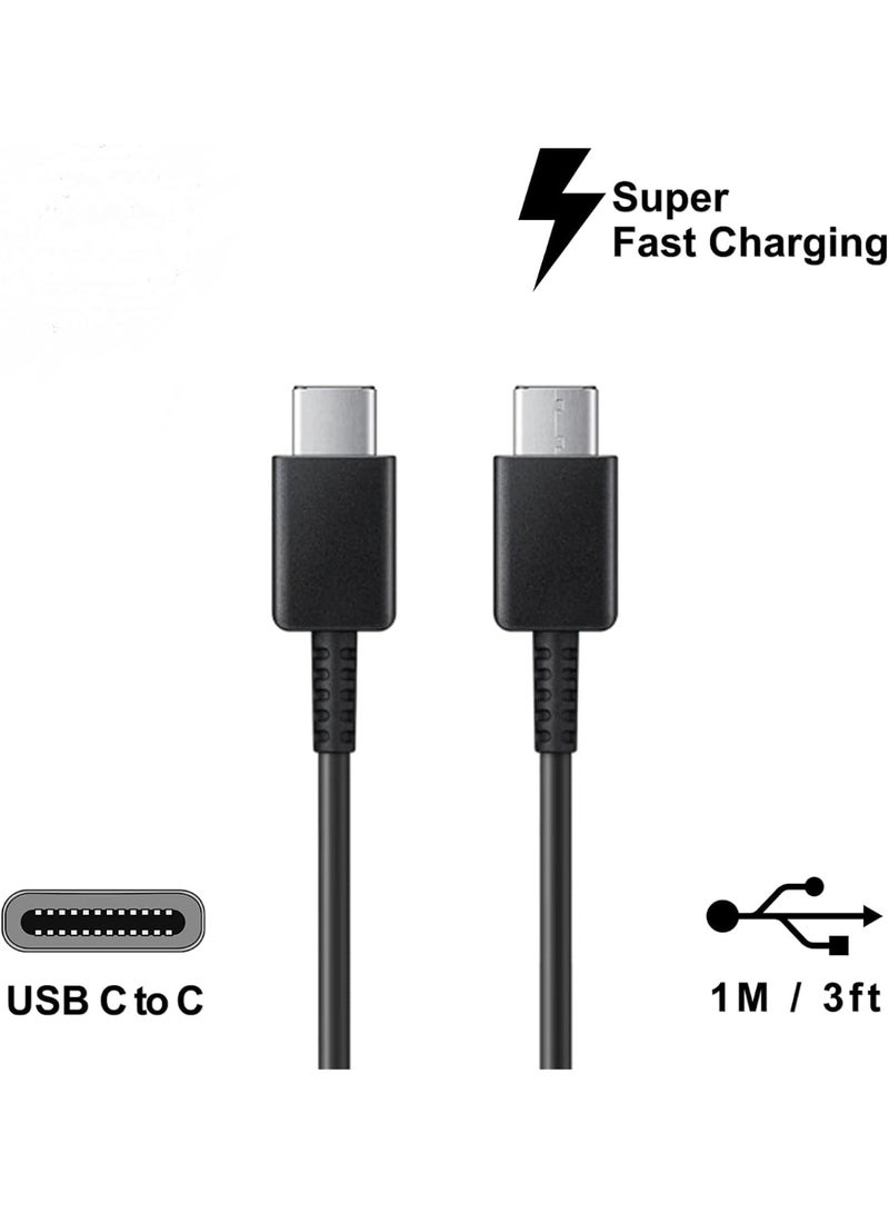 1Pack 3A 60W 25W 6FT TypeC Fast Charger Data Cord for Galaxy S26/S25/S24 Ultra/ S23/S22/S21/S20/ A17/A16/A15/A27/A26/A25/A37/A36/A35/A57/A56/A55/A54/A74/A73/A72/A07/A06/A05/ Note 20/Note10/Z Fold 7/6/5/4/Z Flip 7/6/5/4 and Tab S11/S10/S9/S8/S7 FE/iPhone 17/16/15 Phone Charger Cord,Black - Image 2