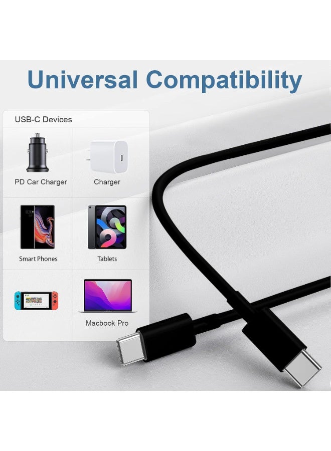 1Pack 3A 60W 25W 6FT TypeC Fast Charger Data Cord for Galaxy S26/S25/S24 Ultra/ S23/S22/S21/S20/ A17/A16/A15/A27/A26/A25/A37/A36/A35/A57/A56/A55/A54/A74/A73/A72/A07/A06/A05/ Note 20/Note10/Z Fold 7/6/5/4/Z Flip 7/6/5/4 and Tab S11/S10/S9/S8/S7 FE/iPhone 17/16/15 Phone Charger Cord,Black - Image 5