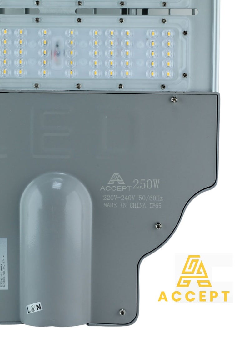 ACCEPT Aluminum LED street light, heat and water resistant, original guaranteed, power 250 watts, lighting color daylight 4000K - Image 2