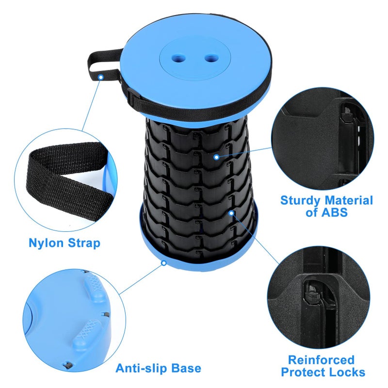 VOLIXOD Foldable Telescoping Stool Portable, Retractable Stool for Adults, Upgraded Collapsible Folding Seats with Load Capacity 550lbs, Camping Stools for Adults - Image 2