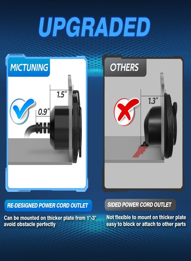 MICTUNING 13Amp 125V AC Port Plug with 16" Integrated Heavy Duty Extension Cord and Water-Resistant Cap - Black - Image 3