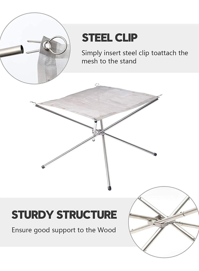 موقد نار خارجي محمول مقاس 16.5 بوصة - موقد نار تخييم جديد ومُحسّن قابل للطي وشبكة قابلة للطي للتخييم ونار المخيم والفناء والحديقة الخلفية - حقيبة حمل متضمنة - Image 3