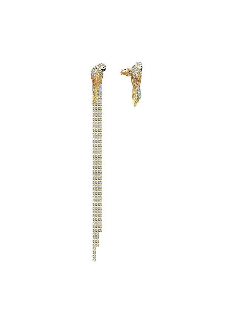 General - Gold Plated Tropical Parrot Drop Earrings - Image 1