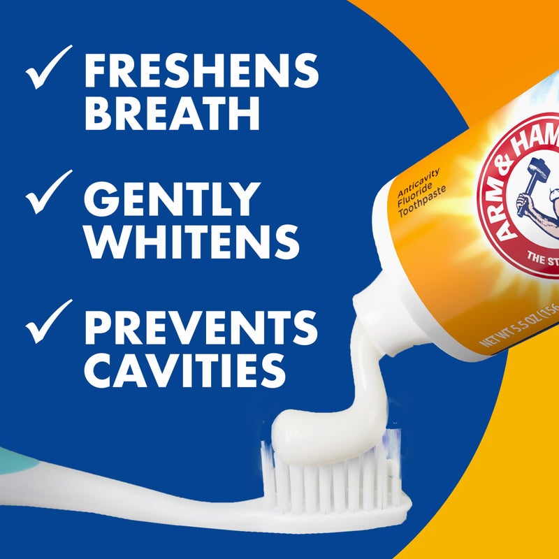 ARM & HAMMER Toothpaste Plus TheraBreath Breath Fresheners, ICY Mint Flavor, Teeth Whitening Toothpaste, Anticavity Fluoride for Bad Breath, 5.5 Oz (Pack of 2) - Image 3