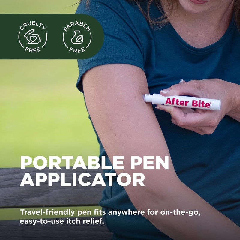 AfterBite صيغة متقدمة - تخفيف الحكة مع بيكربونات الصوديوم - مثالي لعضات البعوض والنمل الناري، النحل والمزيد - قلم تطبيق محمول - 0.5 أونصة (4 عبوات) - Image 2