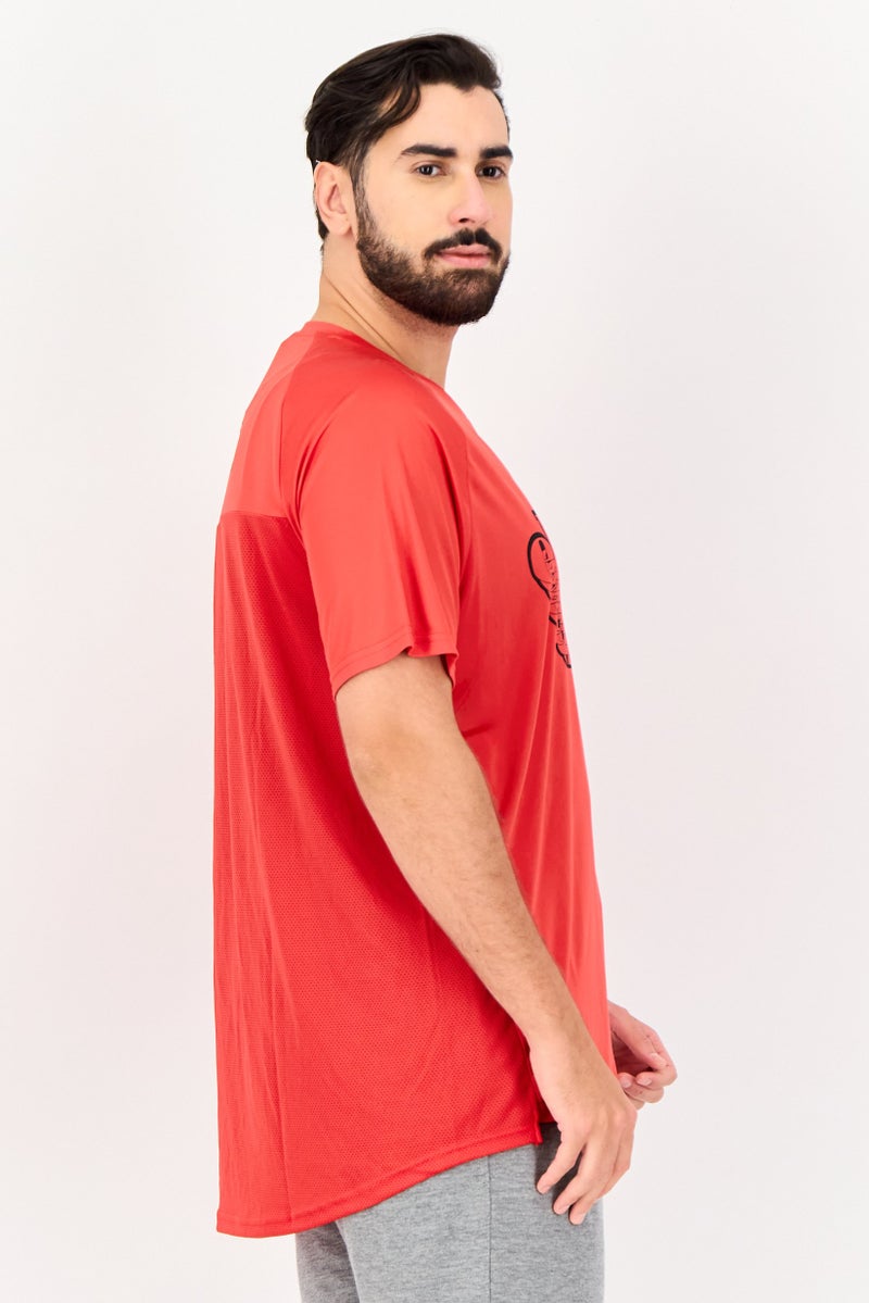 Ellesse تي شيرت تدريب قصير الأكمام للرجال، رياضي، أحمر - Image 3