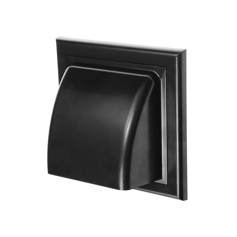 Awenta 4 Inch Exhaust Hood Vent with Rain CoverBlack ABS Plastic Wall Vent CoverHVAC Clothes Dryer Vent Cover OutsideWeatherproof Outdoor Exhaust Cap for Easy Install Ventilation Systems