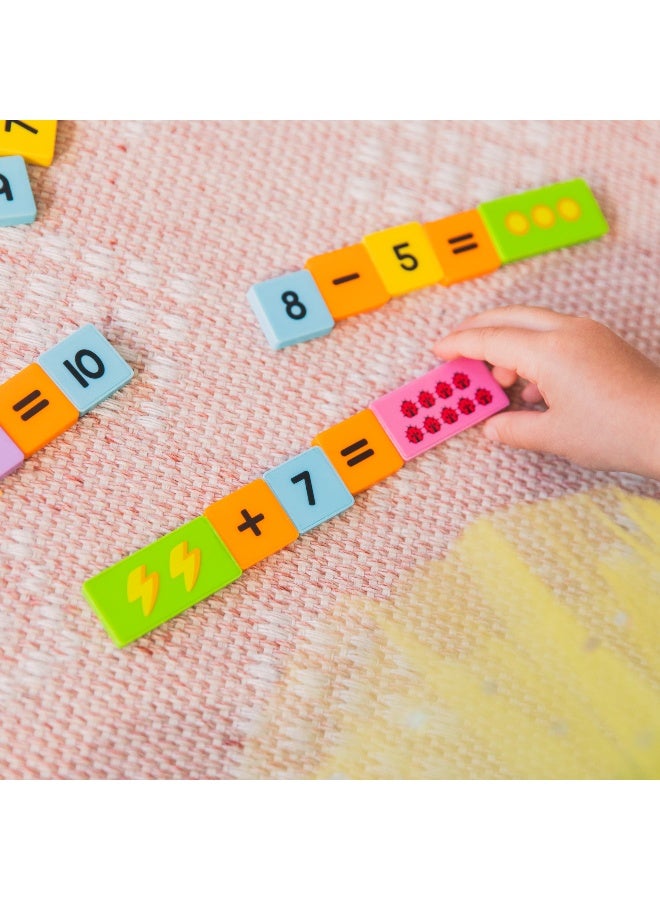 Learning Resources لعبة دومينو الرياضيات - الجمع والطرح (مجموعة من 28، متعددة الألوان، للأعمار 5 وما فوق) - Image 2