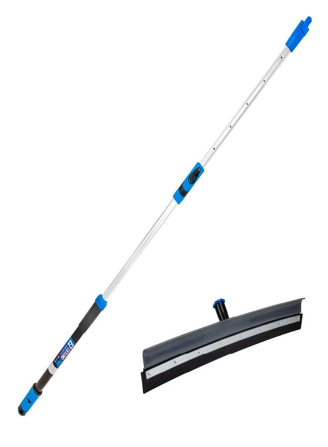 Unger Professional Lock-On 22 in. Curved AquaDozer Rubber Floor Squeegee with Ez Extend Pro Telescopic Pole, Lightweight Rubber Durable Squeegee for Tile, Smooth Concrete, Basements - Image 1