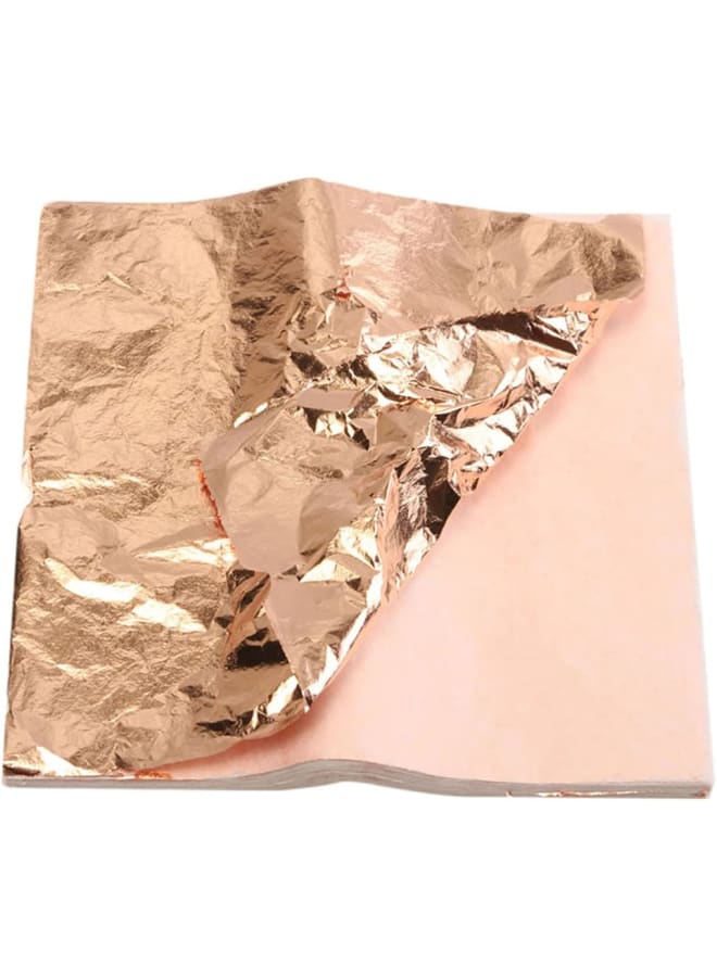 100 ورقة مقلدة من أوراق الذهب للفنون، وتزيين الحرف اليدوية، وصناعة التذهيب، والإطارات، 5.5 × 5.5 بوصة