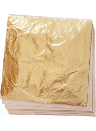 100 ورقة مقلدة من أوراق الذهب للفنون، وتزيين الحرف اليدوية، وصناعة التذهيب، والإطارات، 5.5 × 5.5 بوصة - pzsku/Z3928E5C9047511044041Z/45/1754679620/4bc032c2-ac69-41dc-84e4-072d1b478966