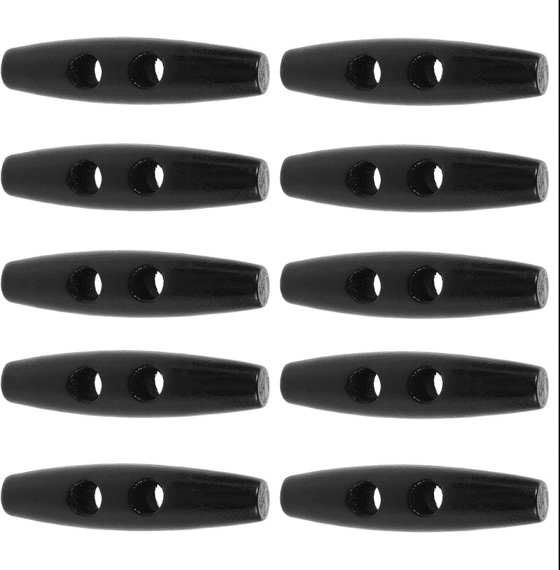 20pcs Natural Horn Coat Toggle Buttons, Olive Shape Sew-on Wooden Fasteners for Men and Women, 6cm Double Hole Closure Buttons for Jackets, Sweaters, and Coats - Image 1