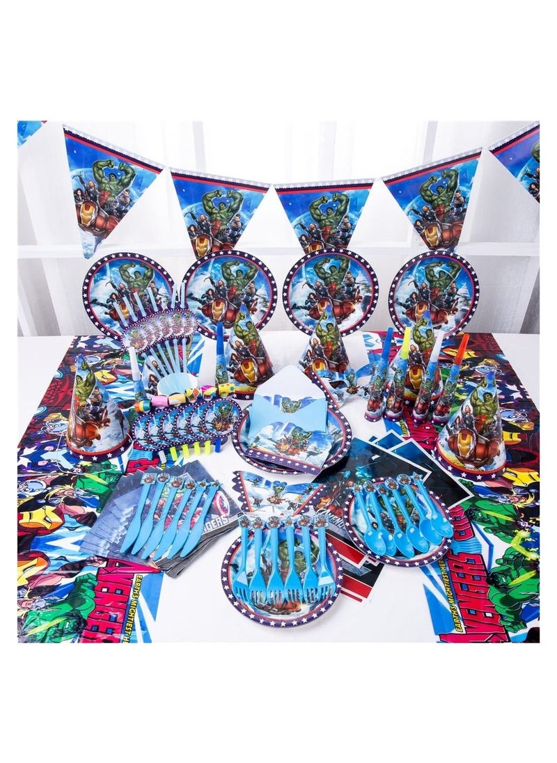 Highland Avengers Superhero Theme Disposable Tableware Party Set  for 10 People  - Image 1