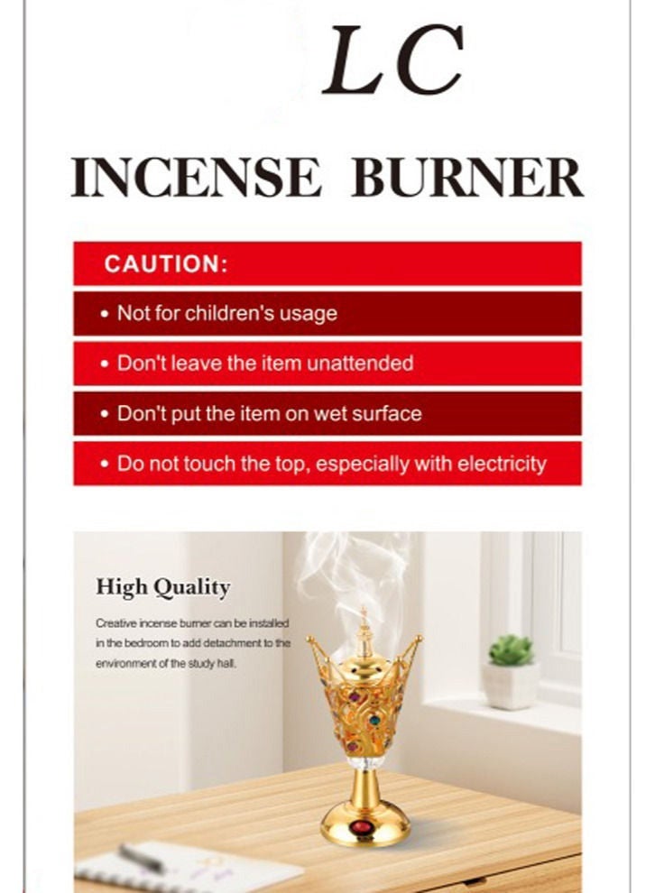 LC Electric Incense Burner Decorative Golden Bukhoor Warmer for Home and Office - Image 1