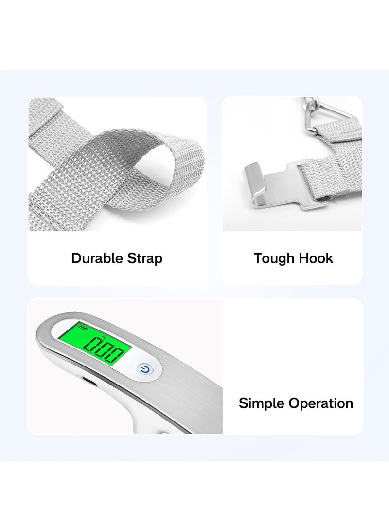 Hihonor Rechargeable Luggage Scale with Strap & Type-C Port - Portable, Digital, High-Precision, and Ideal for Backpacks, Suitcases, and Carry-Ons - Up to 110lb/50kg Capacity -Strap  - Image 2