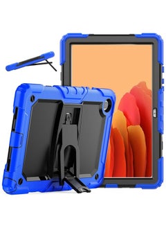 Case Cover Shockproof Colorful Silicone + Black PC Tablet Protective Case with Holder & Shoulder Strap For Samsung Galaxy Tab A7 2020 T500 Blue