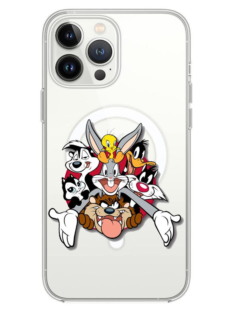 Theodor Magnetic Case for iPhone 14 Pro 6.1-inch Compatible with MagSafe Wireless Charging, Shockproof Phone Bumper Cover Looney Tunes - Image 1