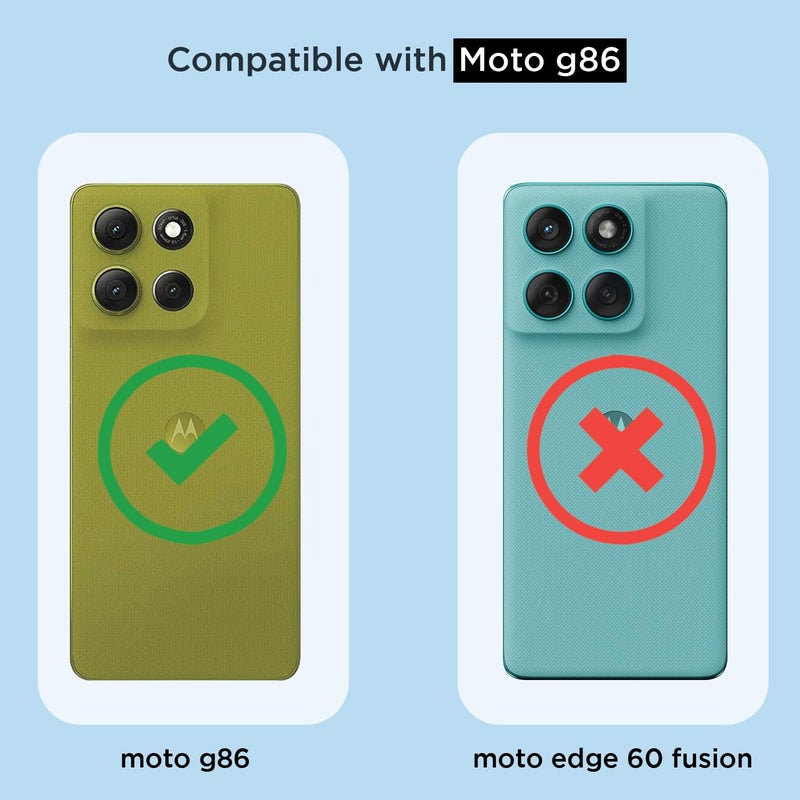 Pikkme غطاء خلفي لهاتف موتورولا موتو G86 باور 5G من PC + TPU شفاف مع حواف مرتفعة مضاد للصدمات - Image 4