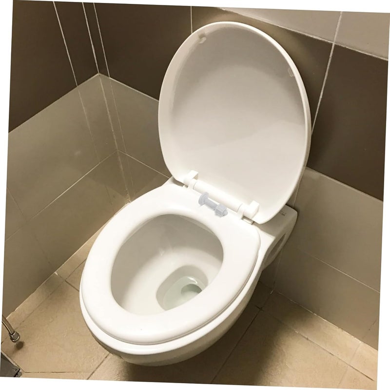 قطعتان من مجموعة استبدال براغي وصواميل مقعد المرحاض البلاستيكية البيضاء للتثبيت السريع - Image 4