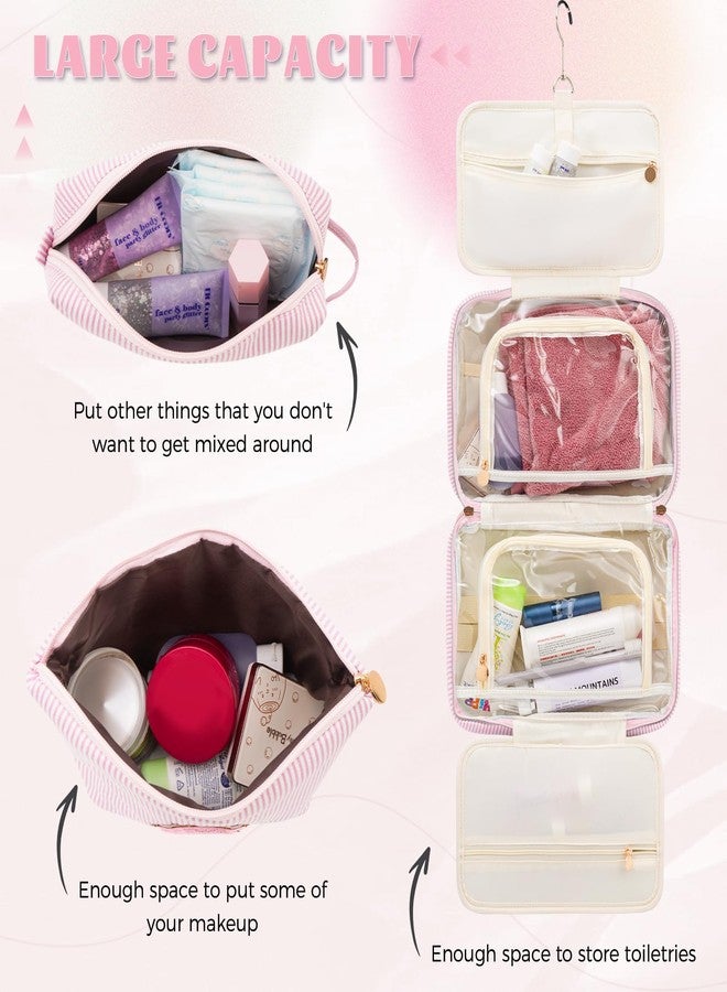 Fystdtote Gifts for Teen Girls Women - Toiletry Bag Initial Makeup Bag | Travel Cosmetic Bag | 8 9 10 11 12 13 14 15 16 Years Old Girl Gifts Trendy Stuff - Pink A - Image 3