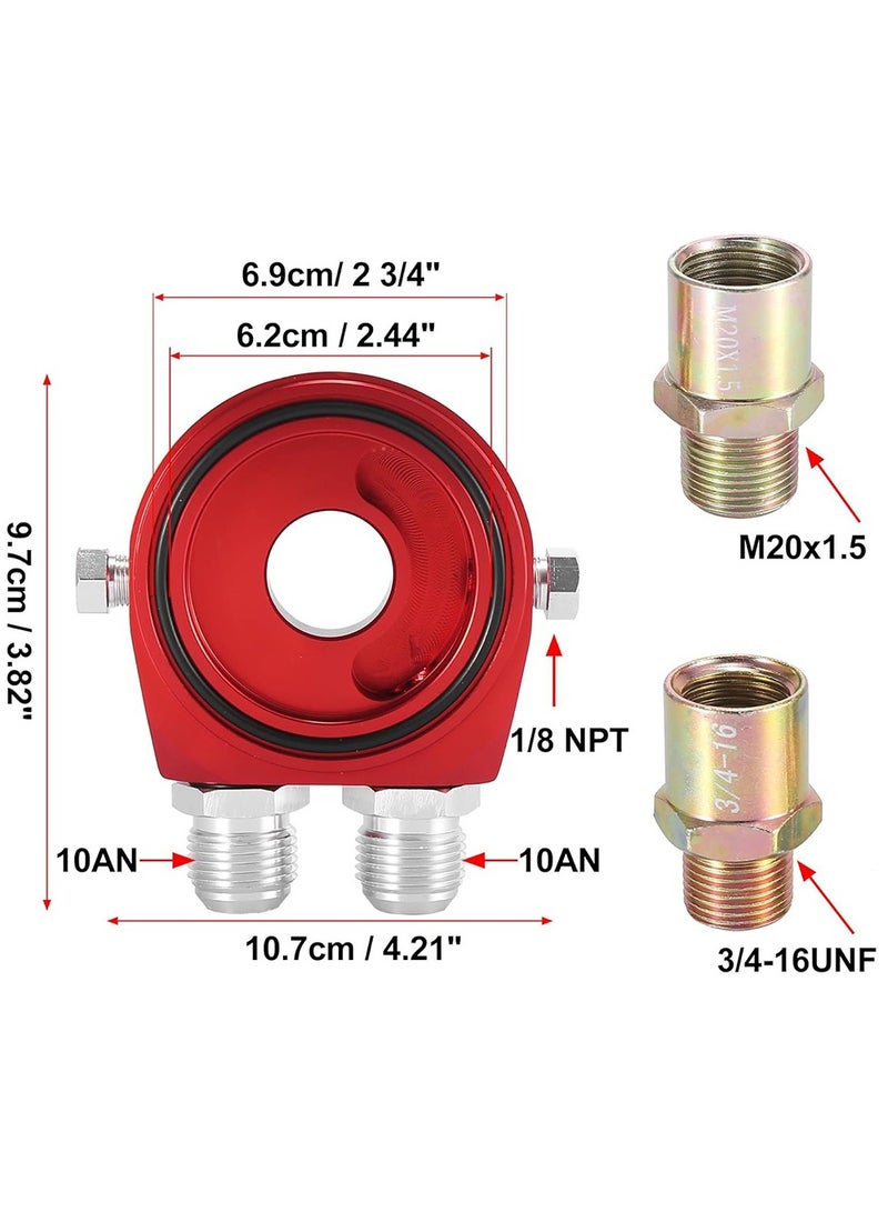general Automotive modification oil filter sandwich adapter kit for cooler plate suitable for AN10/8 aluminum oil filter and oil cake - Image 2