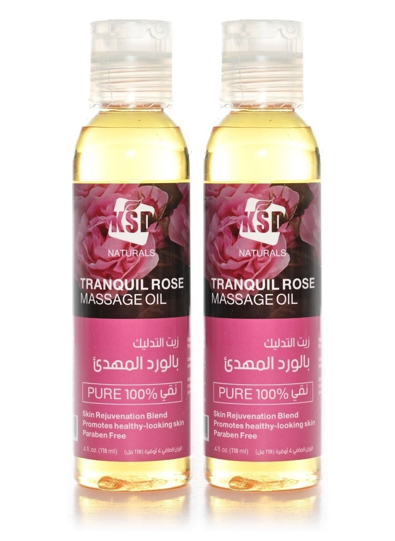 KSD Pack Of 2 Tranquil Rose Massage Oil 118ML  - Image 1