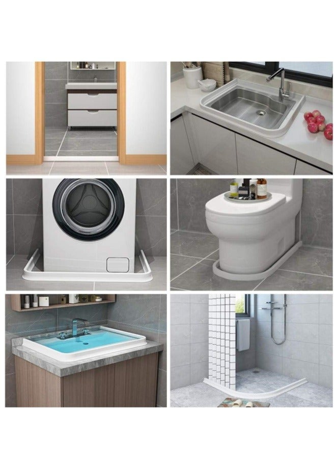 Bathroom Water Strip,  T-Shape Shower Water Barrier Strip حاجز ماء للحمام حاجز مياه بطول 1 متر Bathroom Water Stopper Strip Water Dam Self-Adhesive Anti Slip Tape Strip Flow Block Seal Strip for Kit - Image 5