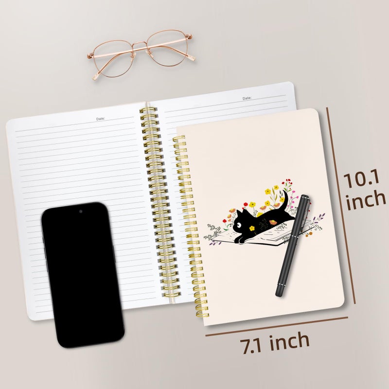Stanoha Cute Spiral Notebook journal B5 Aesthetic Pretty Design for Women Girls Kawaii with Pocket, 10 x 7.2 inch, Lined, Cat Book - Image 2