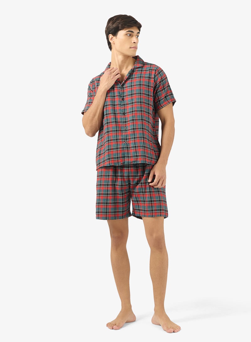 سفنتي فايف طقم بيجامة قميص وشورت - Image 1