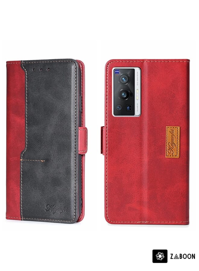 Zaboon Protective Case For vivo X70 Pro Contrast Color Side Buckle Leather - Image 1