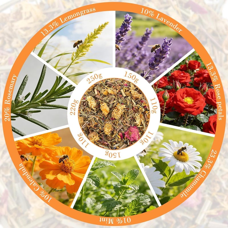 ARQRHTLY 39oz Luxury Chicken Nesting Herbs, 7 Natural Organic Floral & Herbal Blend Nesting Herbs for Chicken Coop Living Bedding, Pads, Boxes and Hen Coop Accessories, Calm Hens, Better Egg Quality - Image 3