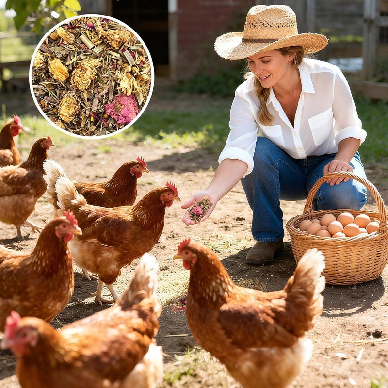 ARQRHTLY 39oz Luxury Chicken Nesting Herbs, 7 Natural Organic Floral & Herbal Blend Nesting Herbs for Chicken Coop Living Bedding, Pads, Boxes and Hen Coop Accessories, Calm Hens, Better Egg Quality - Image 4