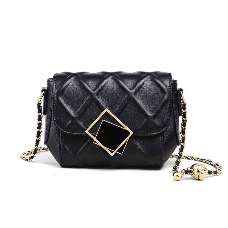 New Small Bag 2024 Fashion Genuine Leather Women'S Bag Single Shoulder Cowhide Crossbody Bag Small Gold Ball Quilted Chain Bag Manufacturer - Image 2