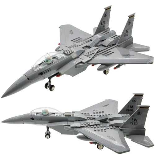 ENHANA Fighter Jet Building Block Set 227 Pcs F15 Eagle Fighter Jet Building Toys Set Building Block Plane Toy for Kids Older Than 6 and Adults Compatible with All Building Bricks - Image 5