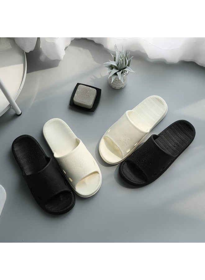 Guoluofei Bathroom Slippers Men Indoor Outdoor Low Bass Soft Bottom Stepping Feeling Home Cool Slippers Women Home Bath Shoes White 35-37 - Image 1
