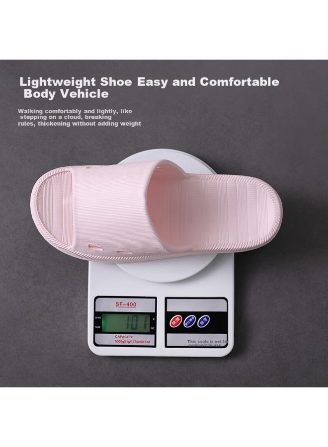 Guoluofei Bathroom Slippers Men Indoor Outdoor Low Bass Soft Bottom Stepping Feeling Home Cool Slippers Women Home Bath Shoes White 35-37 - Image 3