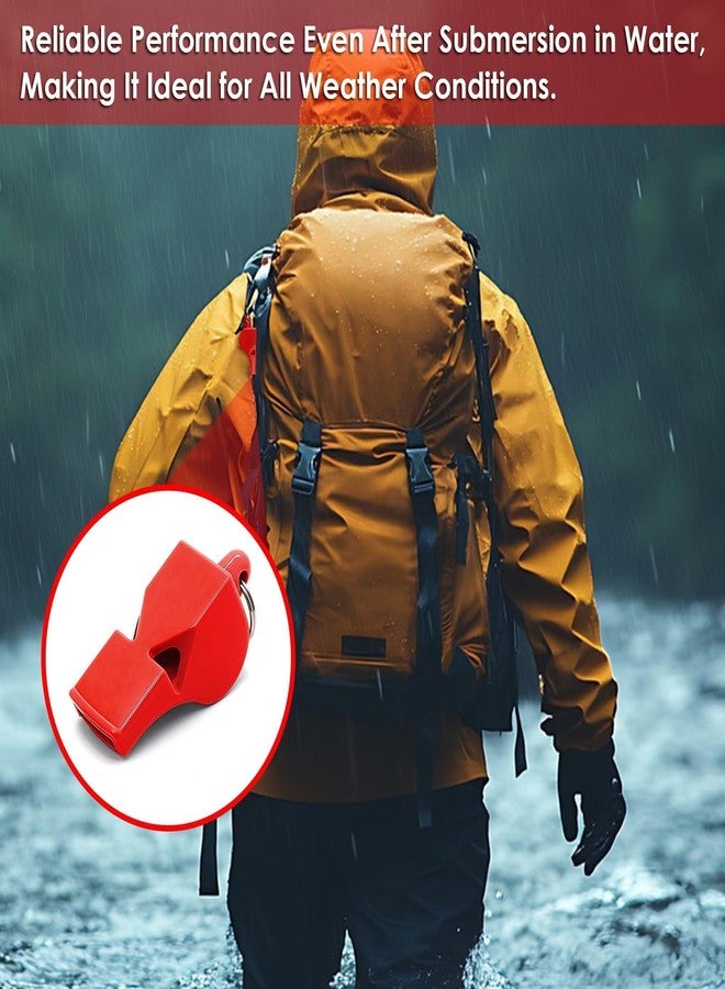 smrtcol Emergency Whistles with Lanyard Red Safety Whistle for Lifeguard Outdoor Emergency Camping Hiking Boating Loud Signaling Whistles 5 Pack - Image 3