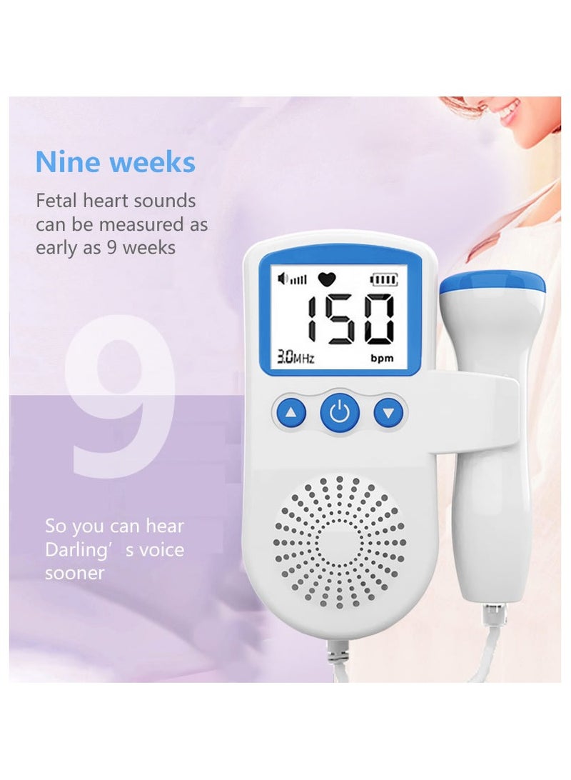 VIVP Portable Ultrasound Doppler Fetal Heart Rate Monitor with LCD Screen - Image 2