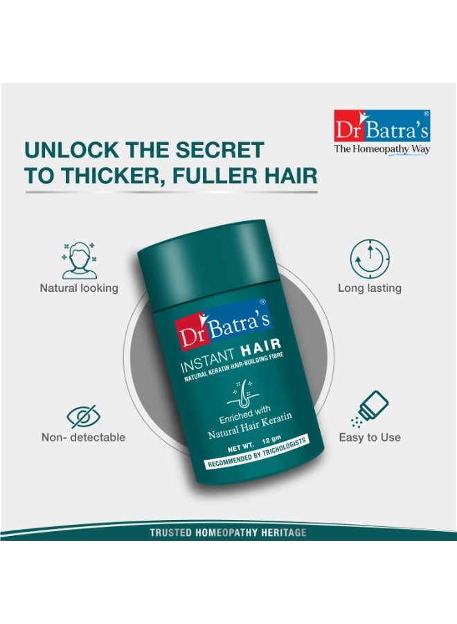 Dr Batra's Keratin Hair Building Fibres (12g) | Hair Volumizing Powder for Men & Women | Pack of 1 - Image 2
