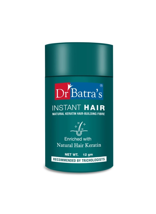 Dr Batra's Keratin Hair Building Fibres (12g) | Hair Volumizing Powder for Men & Women | Pack of 1 - Image 1