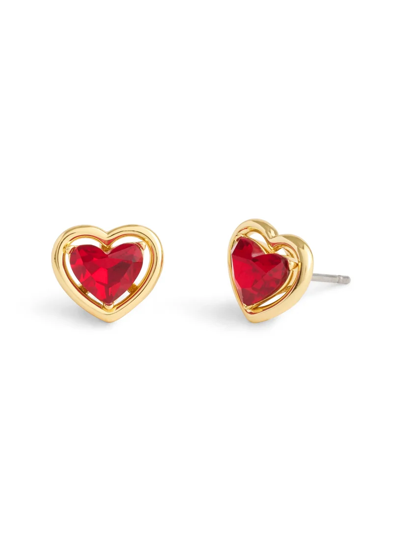 COACH Halo Heart Stud Earrings